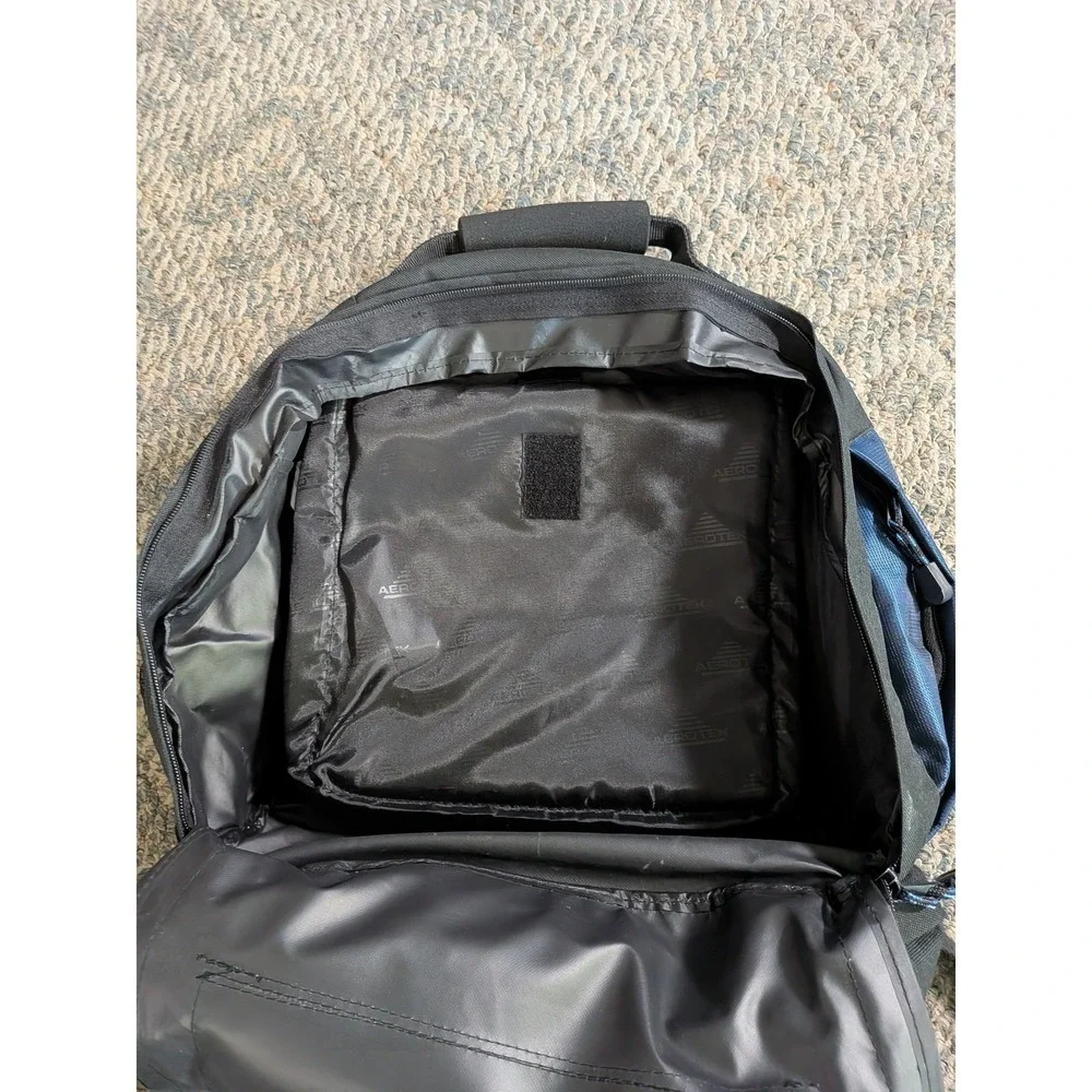 Aerotek Backpack Blue Black Multi-Pocket Laptop School Travel Bag